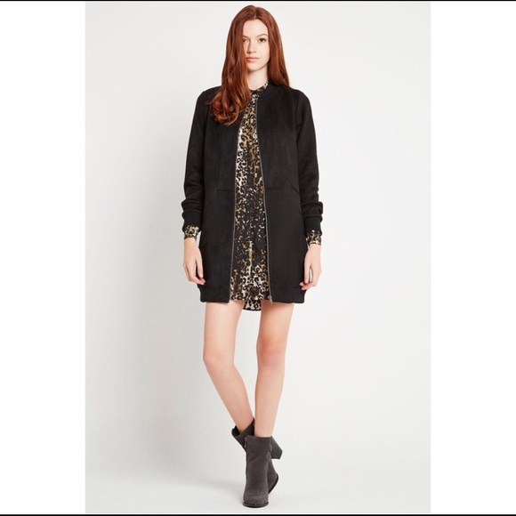 BCBG GENERATION XS / S BLACK BOMBER SUEDE JACKET - Picture 1 of 3